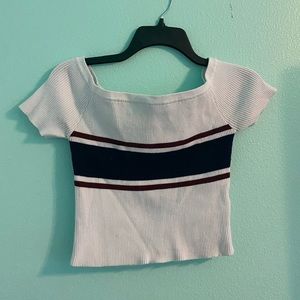 Charlotte Russe Off-Shoulder Ribbed Knit Top